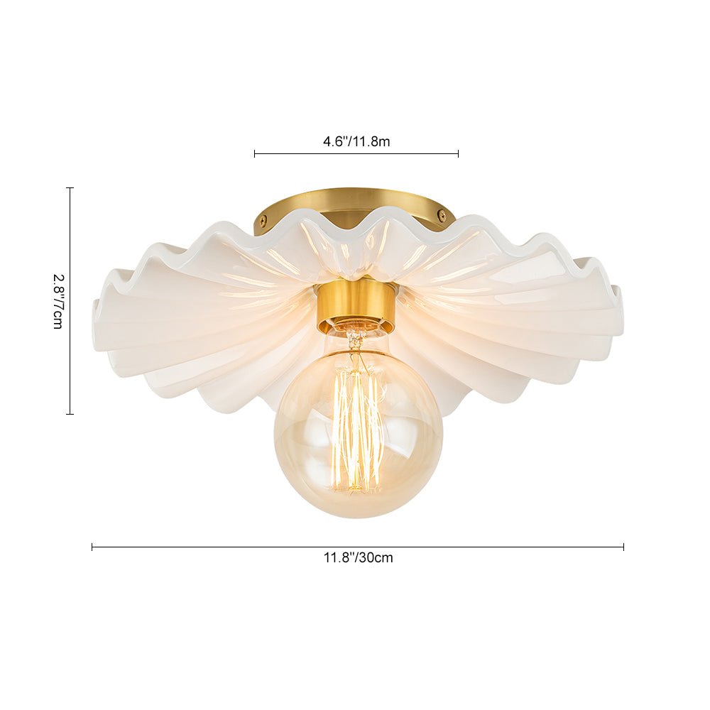 Valona Modern Ceramic Semi Flush Mount - Lamp Copper