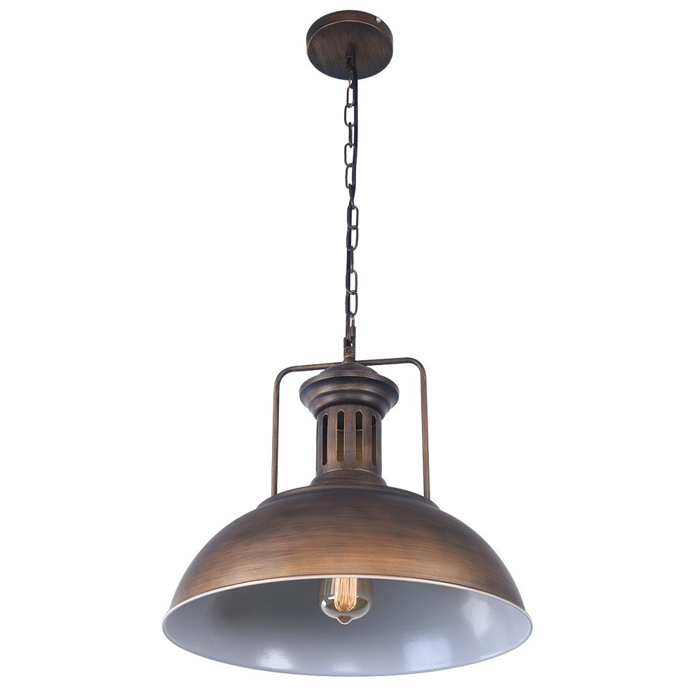 Ulven Industrial Metal Dome Pendant Light - Lamp Copper