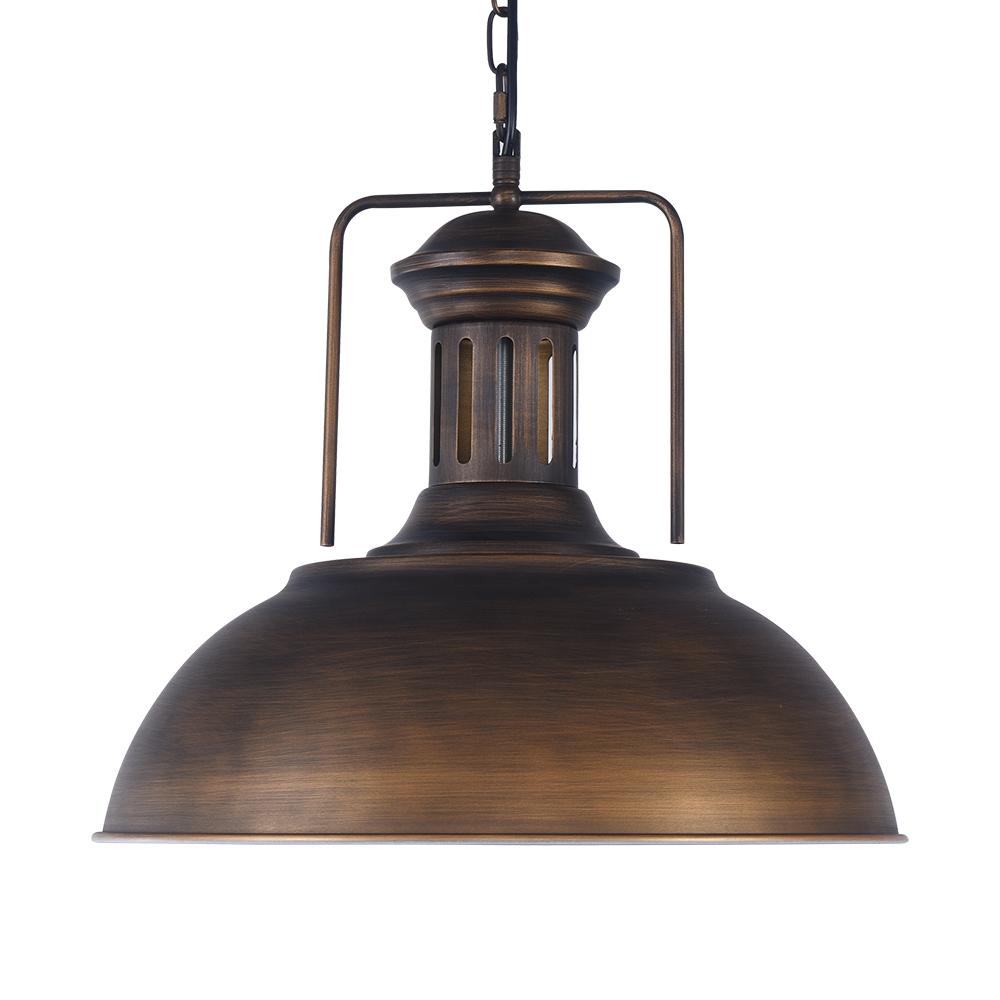 Ulven Industrial Metal Dome Pendant Light - Lamp Copper
