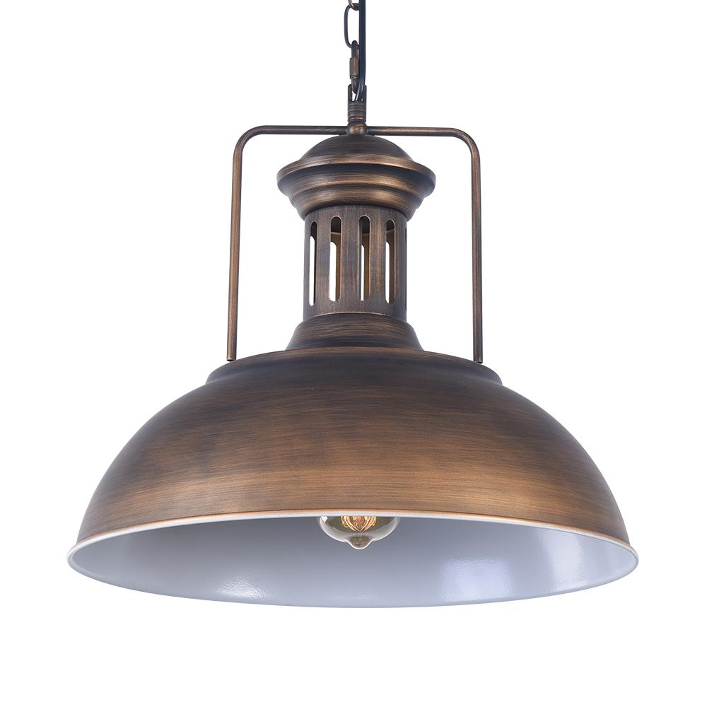 Ulven Industrial Metal Dome Pendant Light - Lamp Copper