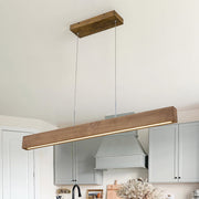 Zefyr Modern Minimalist LED Linear Wood Chandelier - Lamp Copper