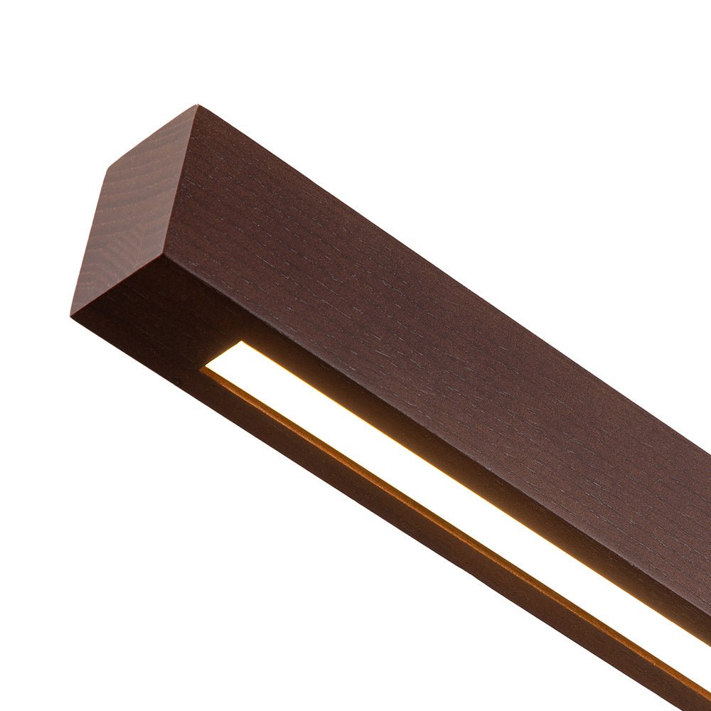 Zefyr Modern Minimalist LED Linear Wood Chandelier - Lamp Copper