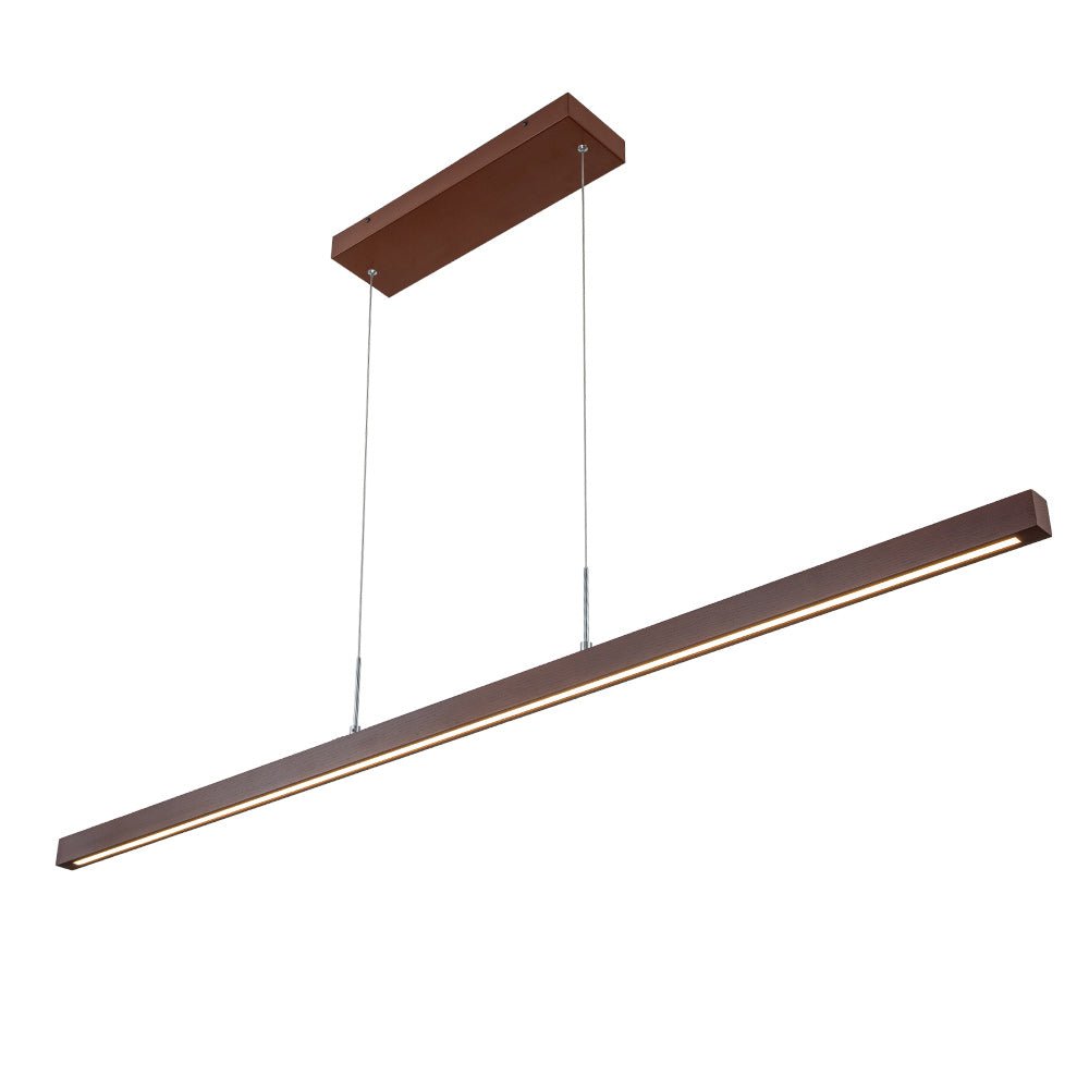 Zefyr Modern Minimalist LED Linear Wood Chandelier - Lamp Copper