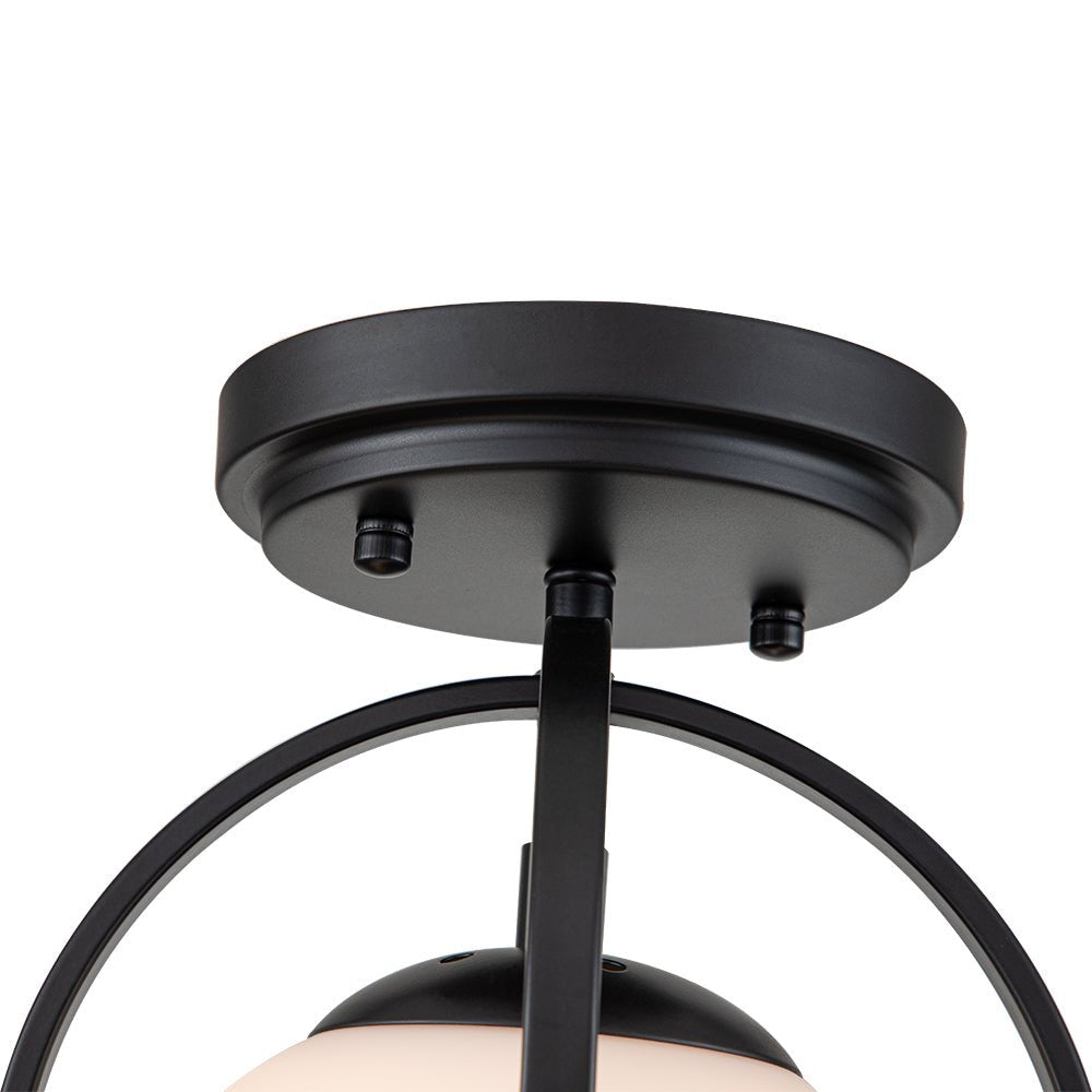 Ljomun Opal Glass Sphere Semi-Flush Mount - Lamp Copper