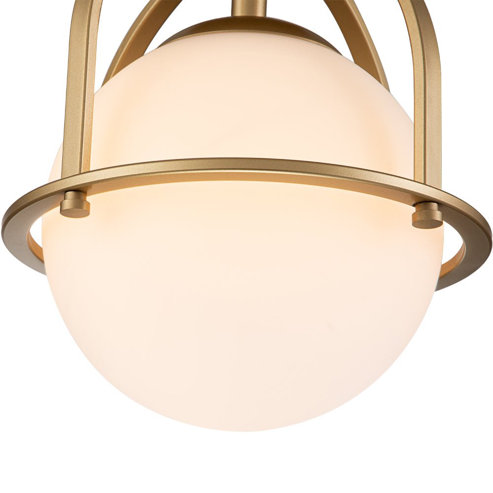 Ljomun Opal Glass Sphere Semi-Flush Mount - Lamp Copper