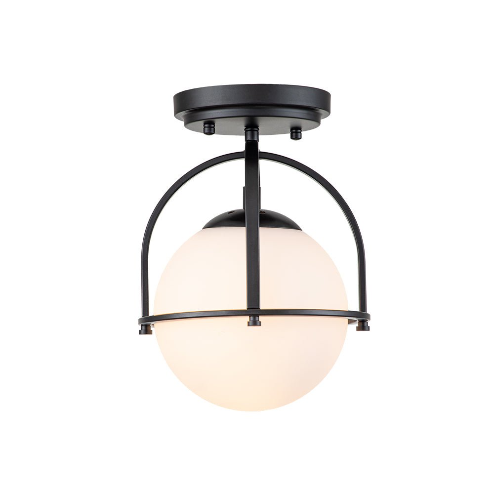 Ljomun Opal Glass Sphere Semi-Flush Mount - Lamp Copper