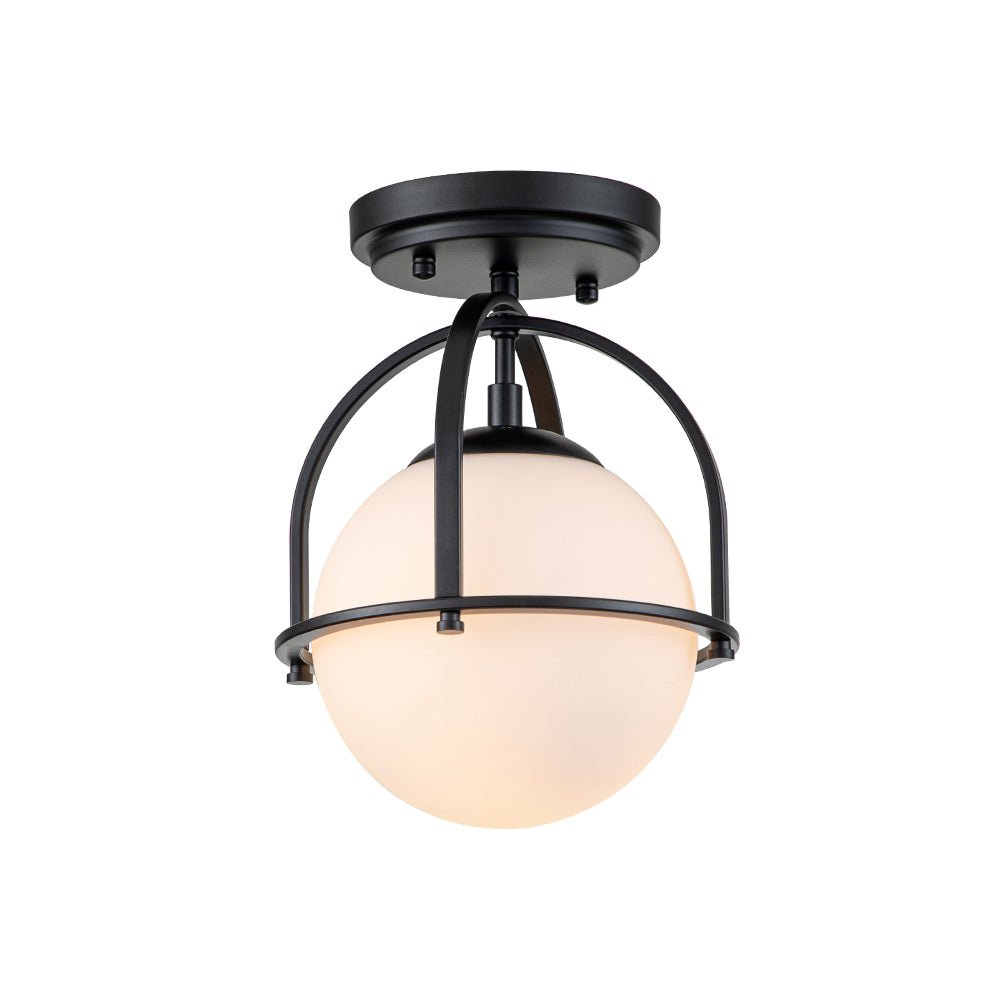 Ljomun Opal Glass Sphere Semi-Flush Mount - Lamp Copper