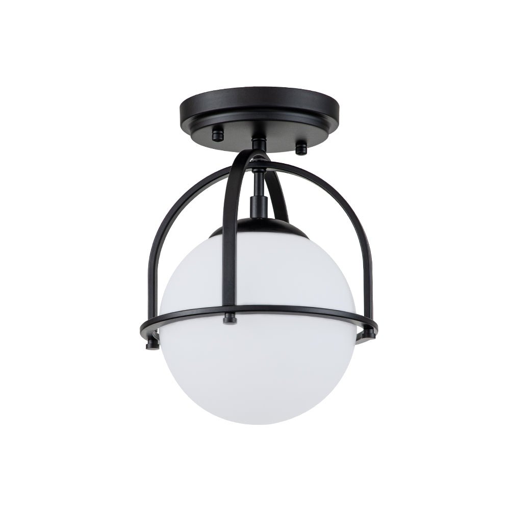 Ljomun Opal Glass Sphere Semi-Flush Mount - Lamp Copper