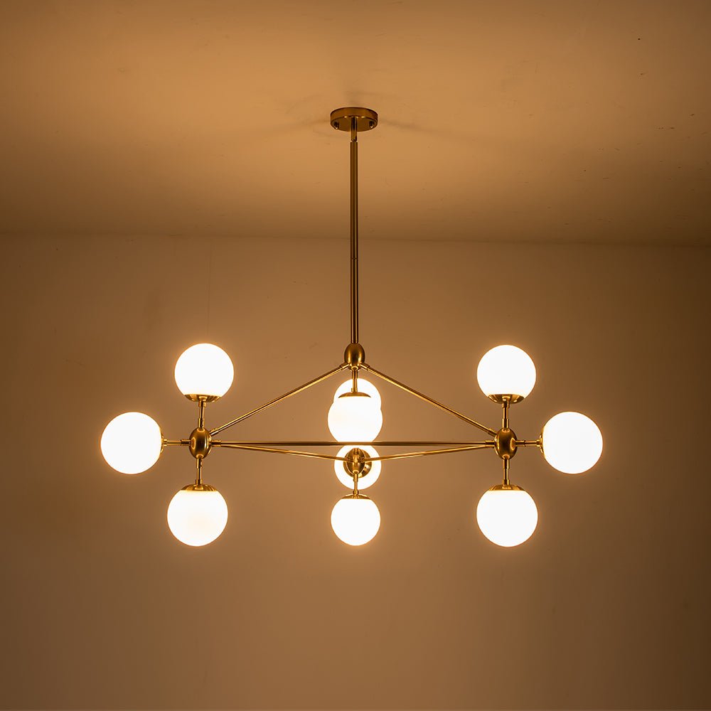 Tindra Globe Geometric Glass Chandelier - Lamp Copper
