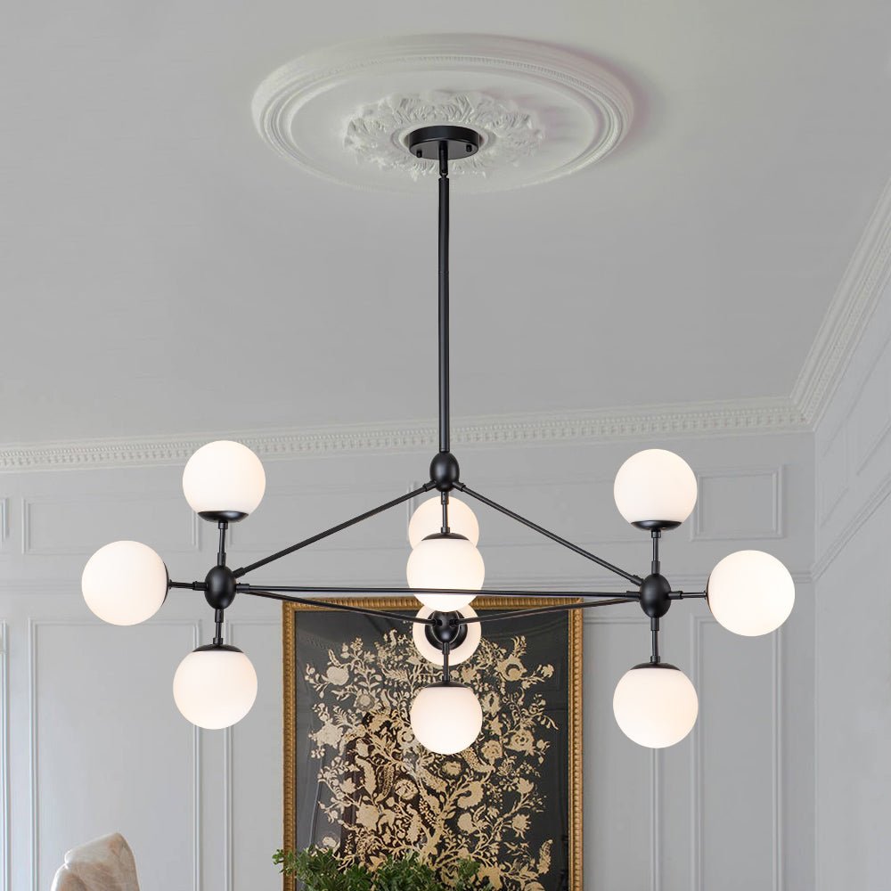Tindra Globe Geometric Glass Chandelier - Lamp Copper
