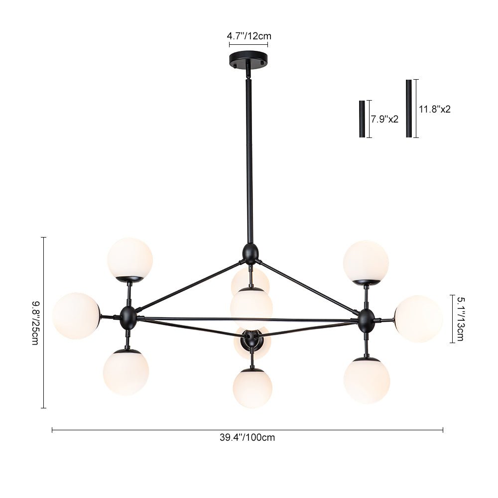 Tindra Globe Geometric Glass Chandelier - Lamp Copper