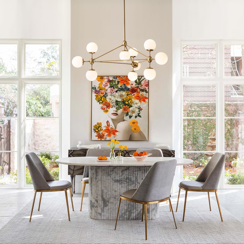 Tindra Globe Geometric Glass Chandelier - Lamp Copper
