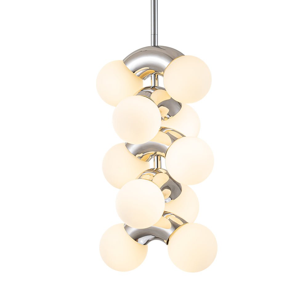 Caeluvox Pearl Tiered Milky Glass Pendant Light - Lamp Copper