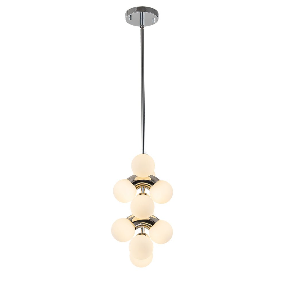 Caeluvox Pearl Tiered Milky Glass Pendant Light - Lamp Copper