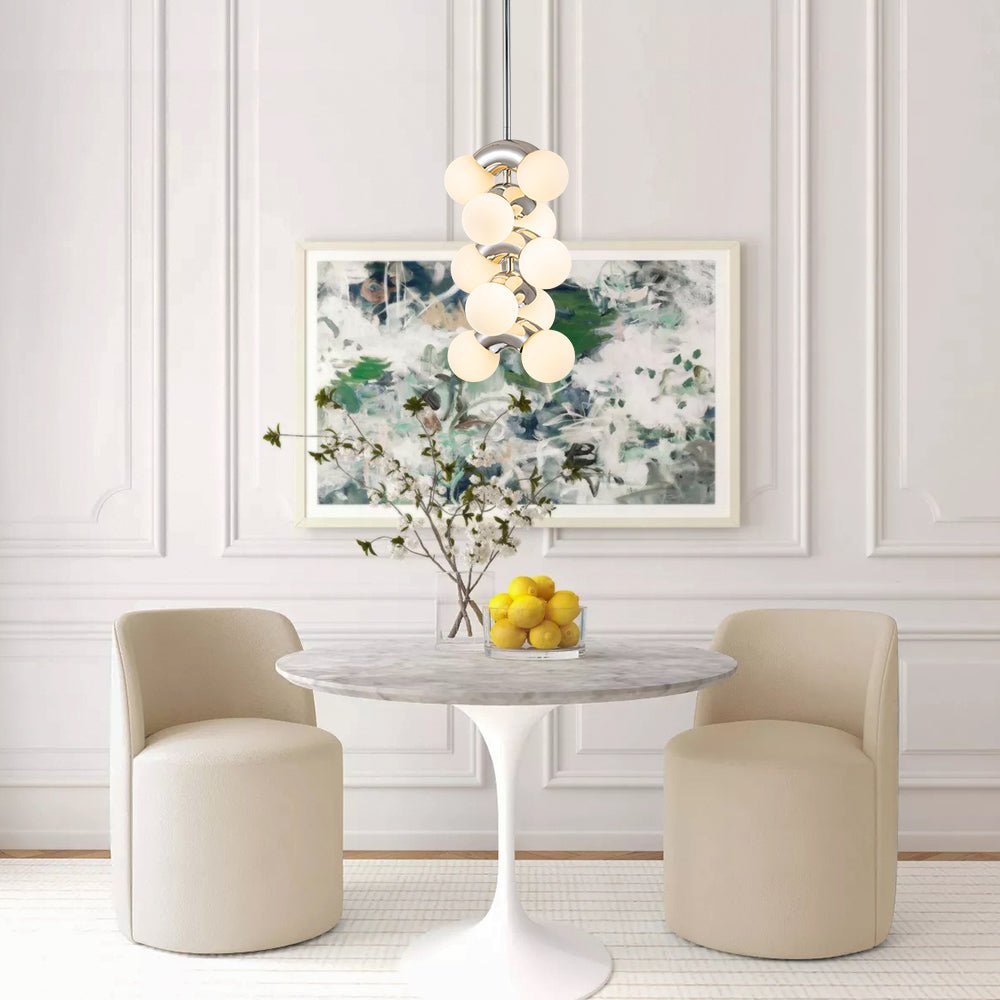 Caeluvox Pearl Tiered Milky Glass Pendant Light - Lamp Copper