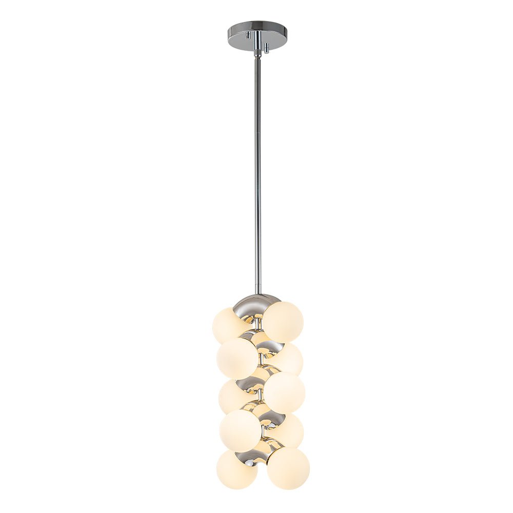 Caeluvox Pearl Tiered Milky Glass Pendant Light - Lamp Copper