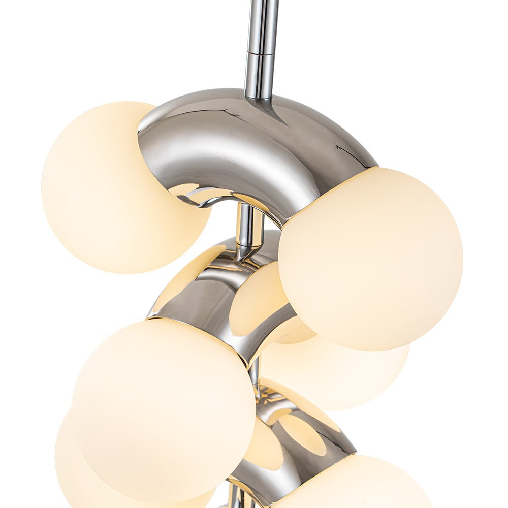 Caeluvox Pearl Tiered Milky Glass Pendant Light - Lamp Copper
