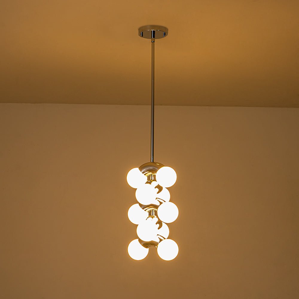 Caeluvox Pearl Tiered Milky Glass Pendant Light - Lamp Copper