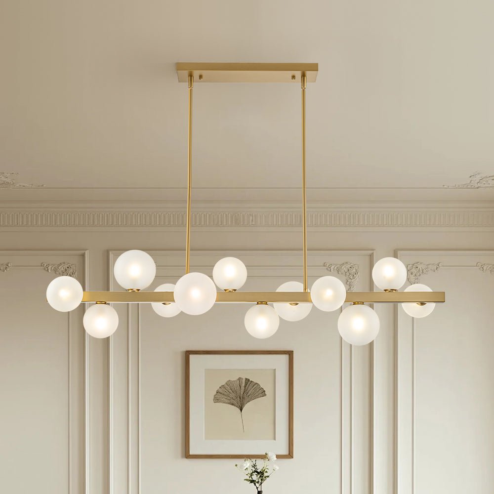 Hjarta Linear Glass Chandelier - Lamp Copper