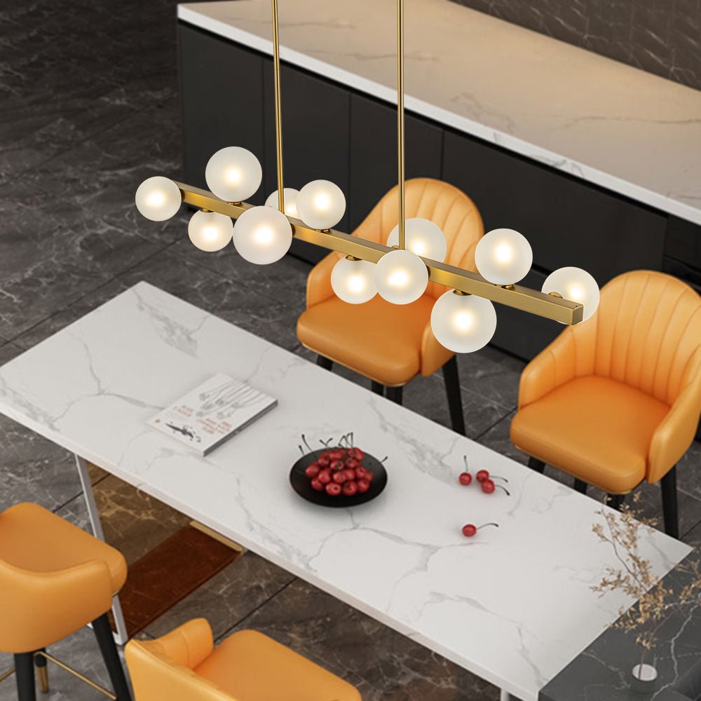 Hjarta Linear Glass Chandelier - Lamp Copper