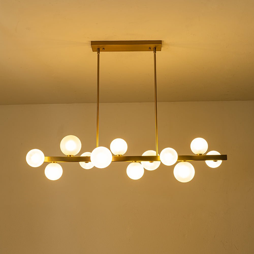 Hjarta Linear Glass Chandelier - Lamp Copper