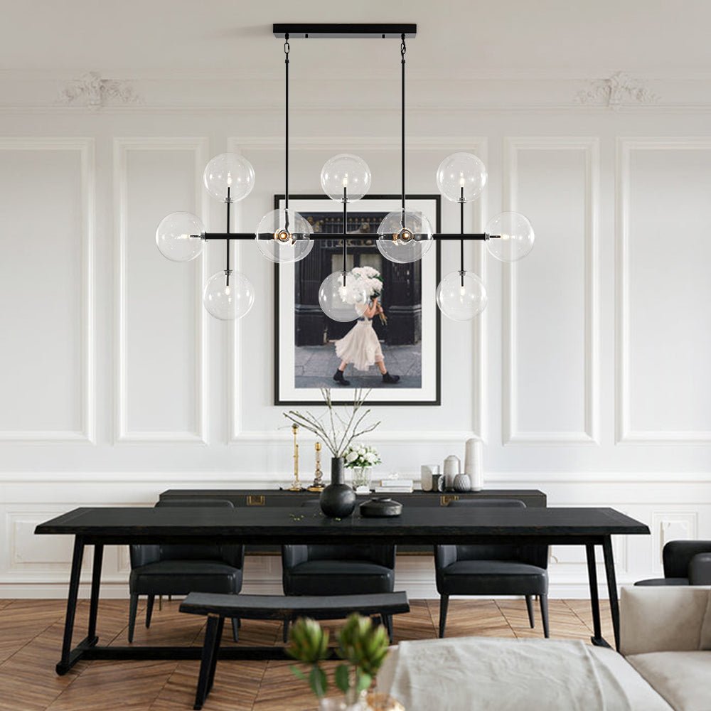 Himinuvux Sputnik Globe Bubble Linear Glass Chandelier - Lamp Copper
