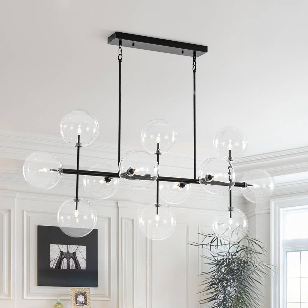 Himinuvux Sputnik Globe Bubble Linear Glass Chandelier - Lamp Copper
