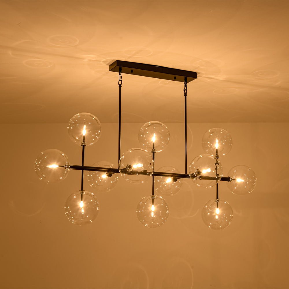 Himinuvux Sputnik Globe Bubble Linear Glass Chandelier - Lamp Copper