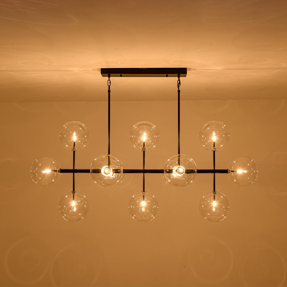 Himinuvux Sputnik Globe Bubble Linear Glass Chandelier - Lamp Copper