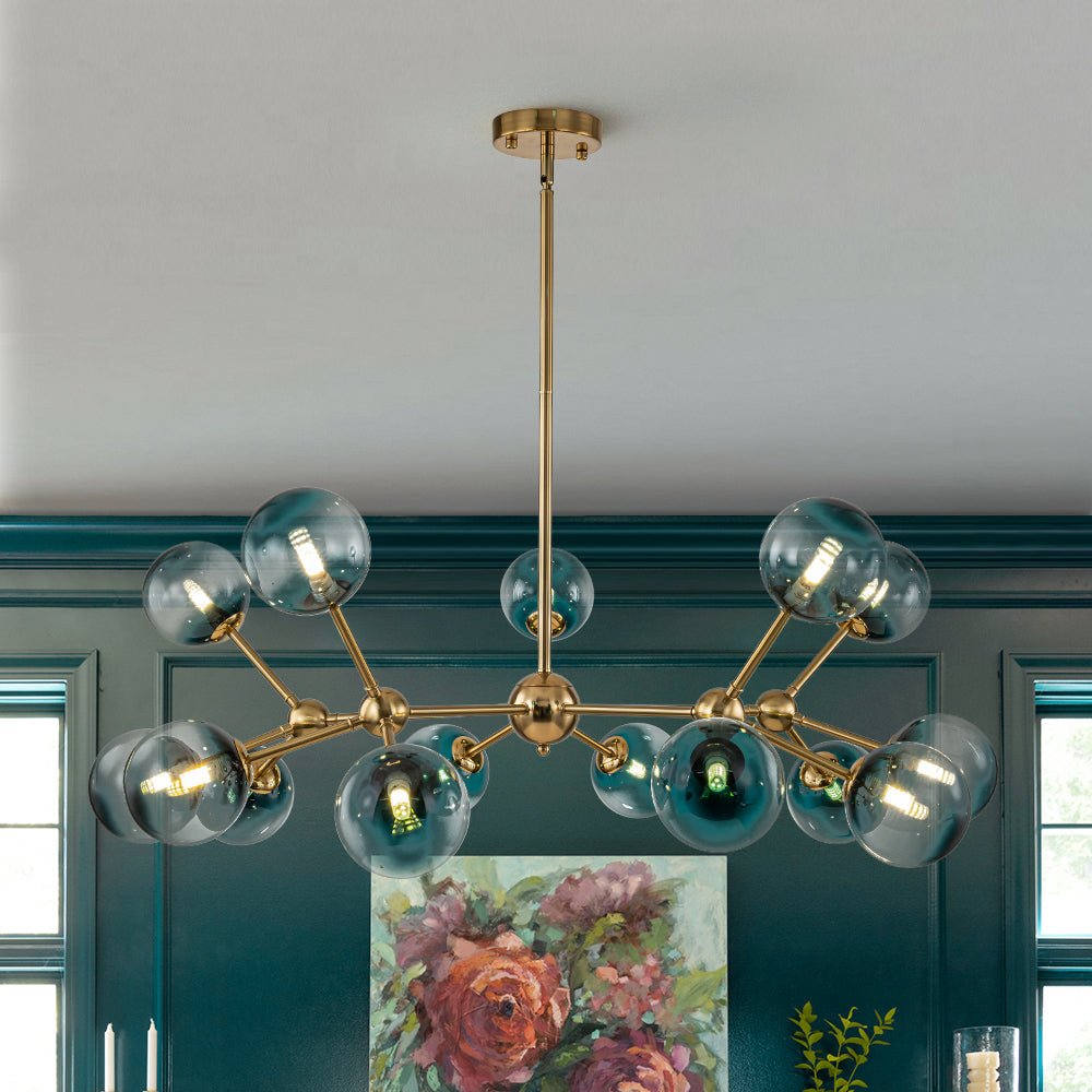 Zoruli Modern Sputnik Glass Chandelier - Lamp Copper