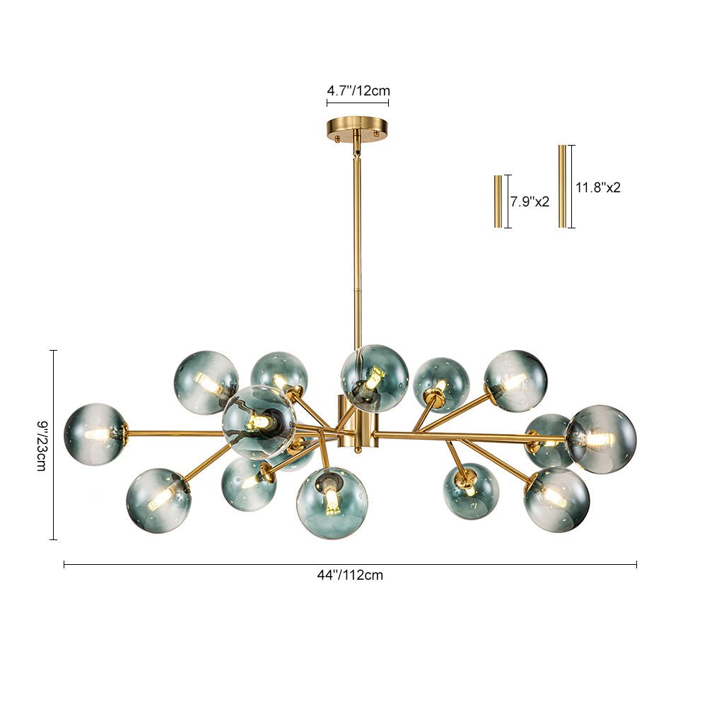 Nattli Glass Globe Bubble Chandelier - Lamp Copper