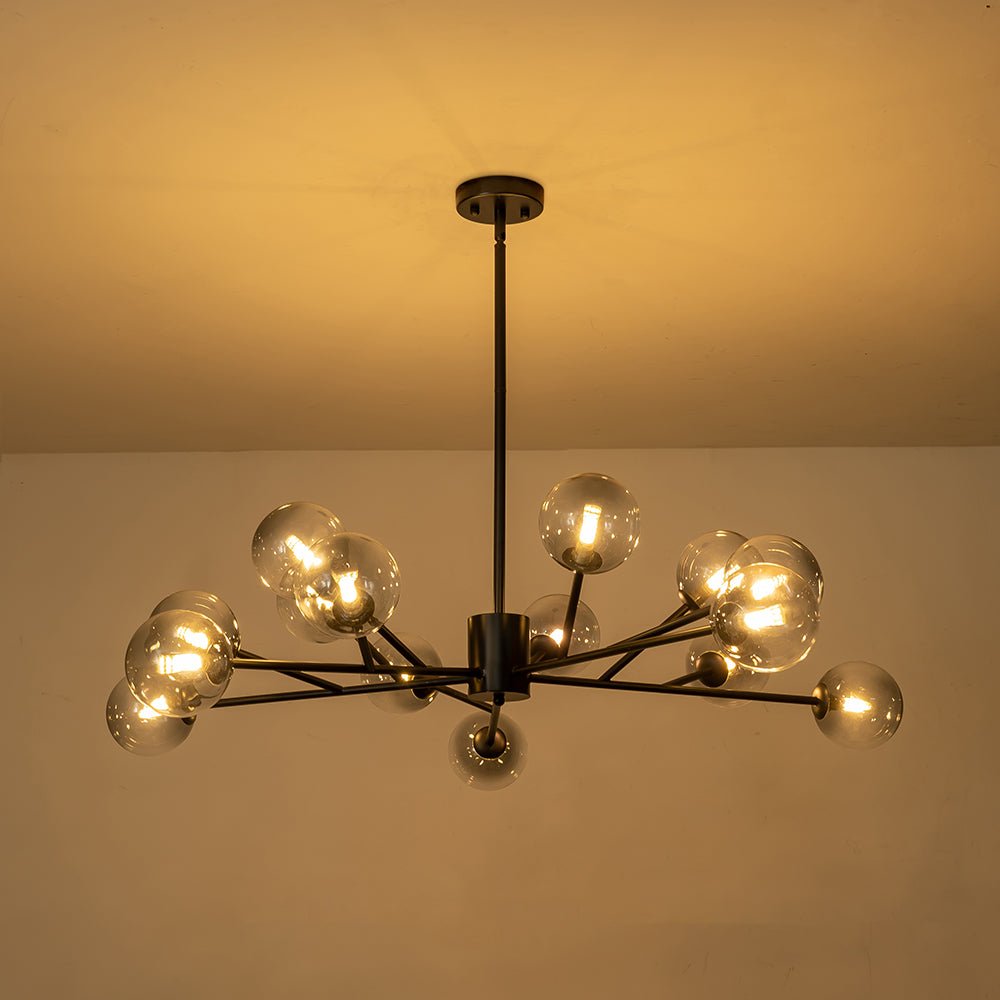 Ornuli Scandinavian Smoked Glass Chandelier - Lamp Copper
