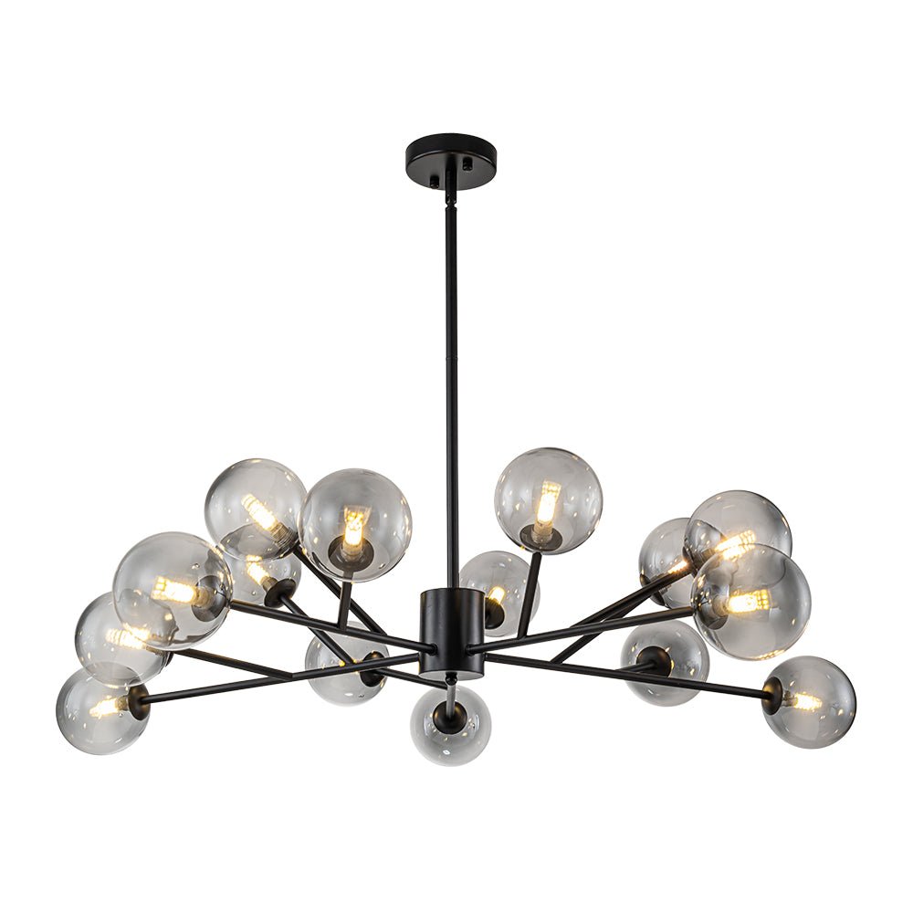 Ornuli Scandinavian Smoked Glass Chandelier - Lamp Copper