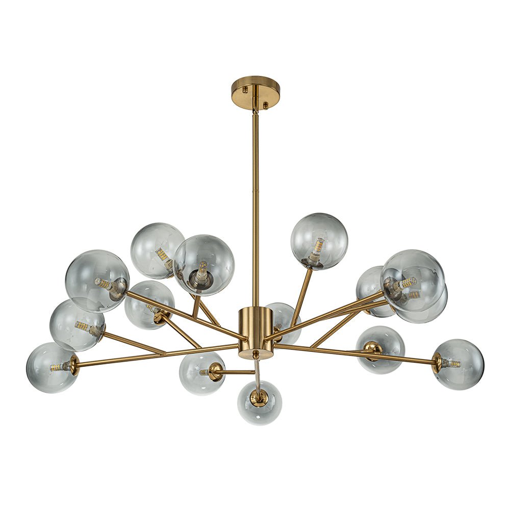 Ornuli Scandinavian Smoked Glass Chandelier - Lamp Copper