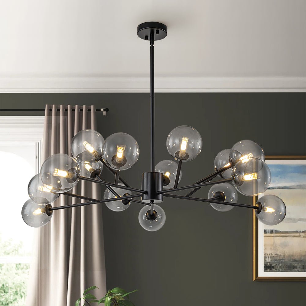 Ornuli Scandinavian Smoked Glass Chandelier - Lamp Copper