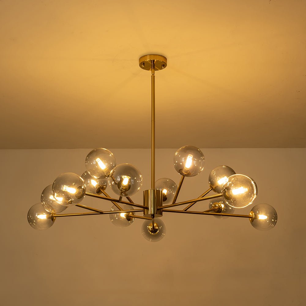 Ornuli Scandinavian Smoked Glass Chandelier - Lamp Copper