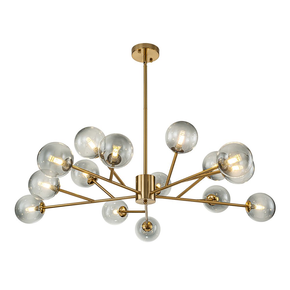 Ornuli Scandinavian Smoked Glass Chandelier - Lamp Copper