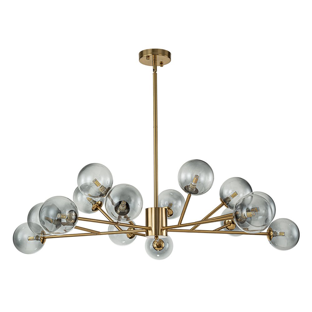 Ornuli Scandinavian Smoked Glass Chandelier - Lamp Copper