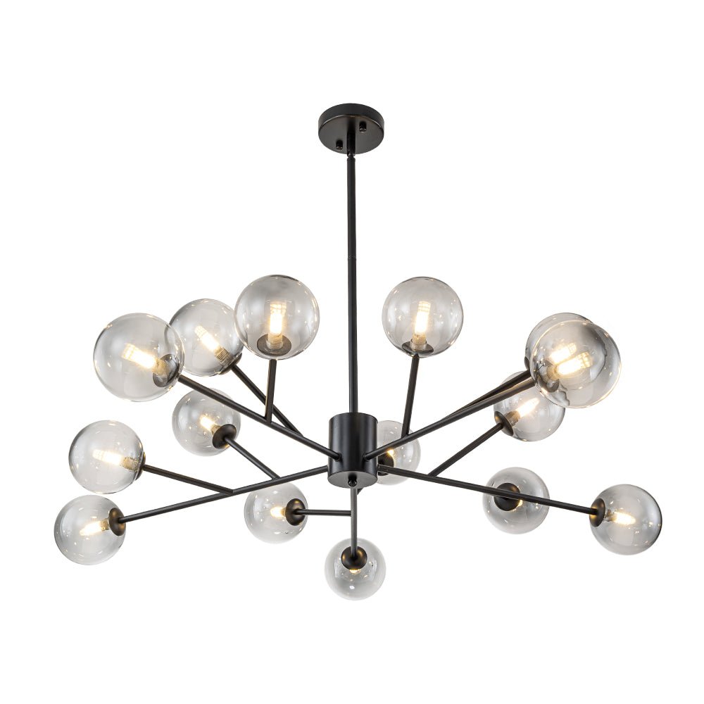 Ornuli Scandinavian Smoked Glass Chandelier - Lamp Copper