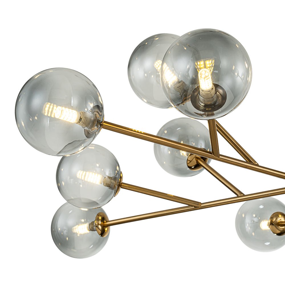 Ornuli Scandinavian Smoked Glass Chandelier - Lamp Copper