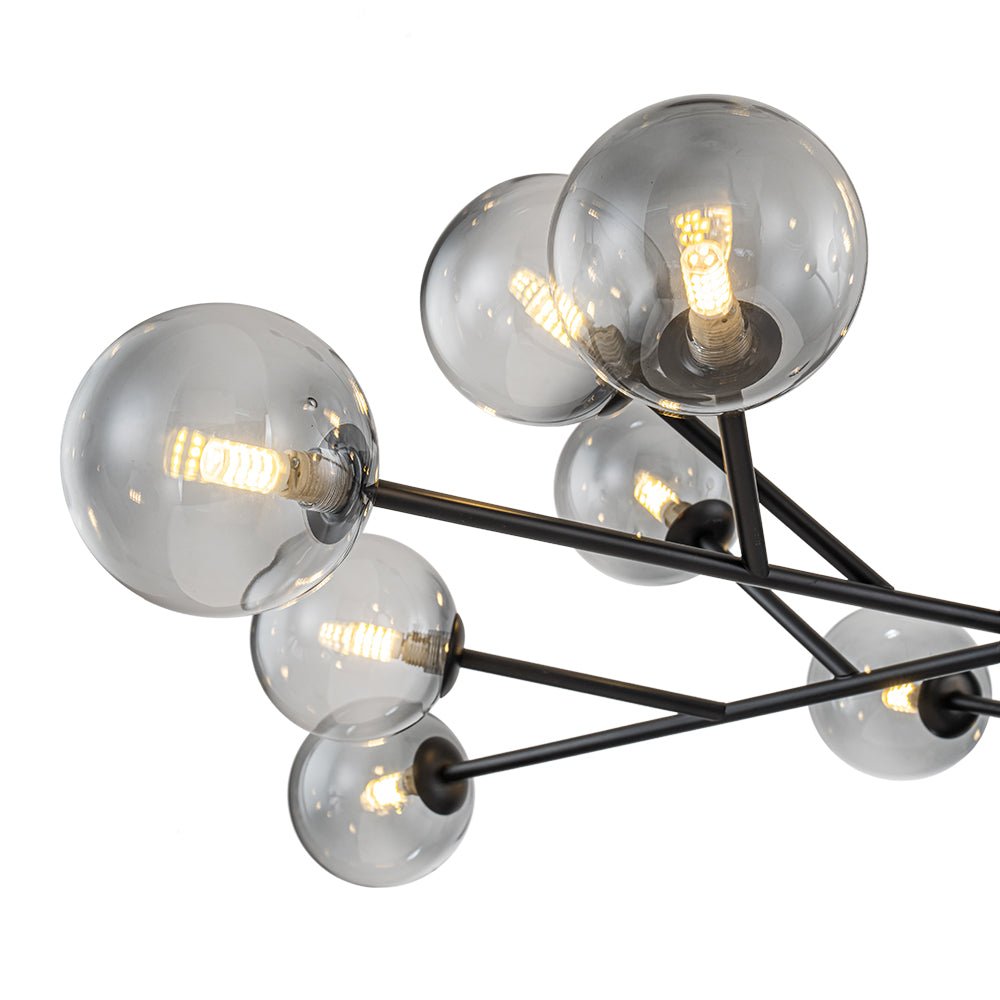 Ornuli Scandinavian Smoked Glass Chandelier - Lamp Copper