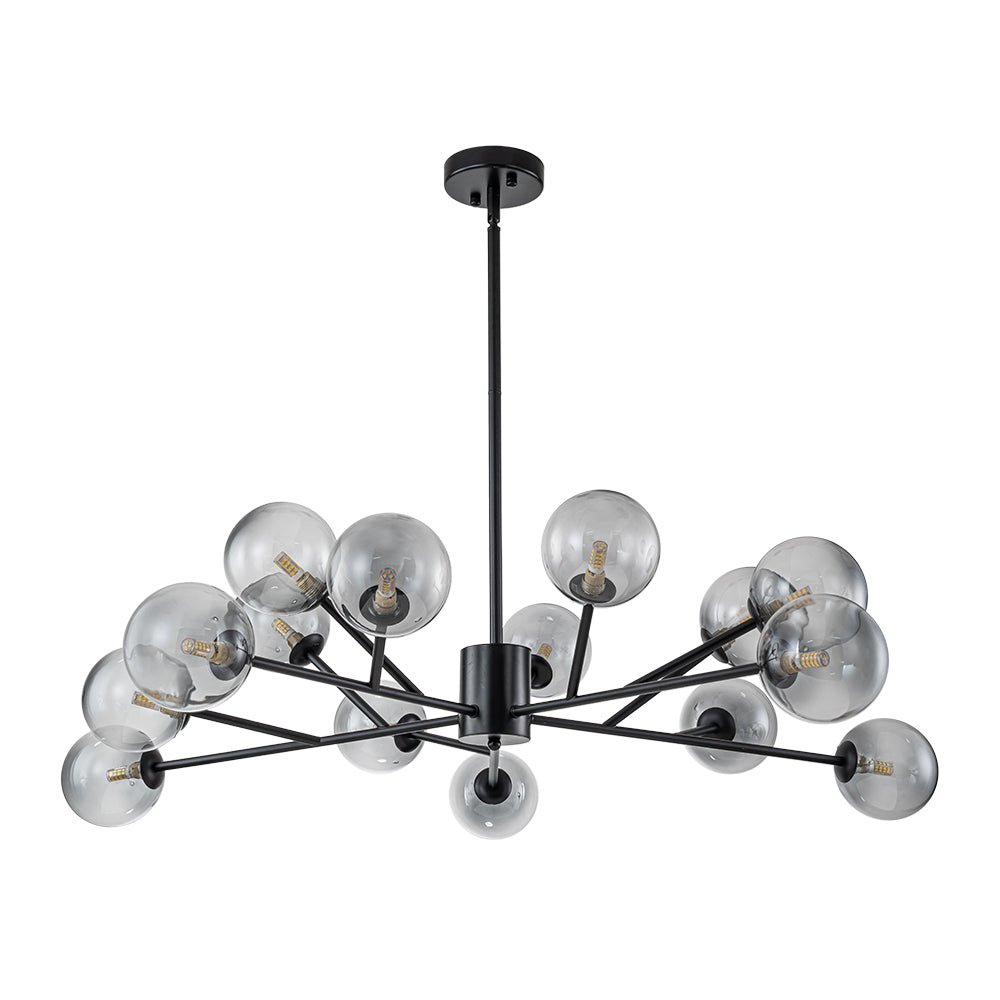 Ornuli Scandinavian Smoked Glass Chandelier - Lamp Copper