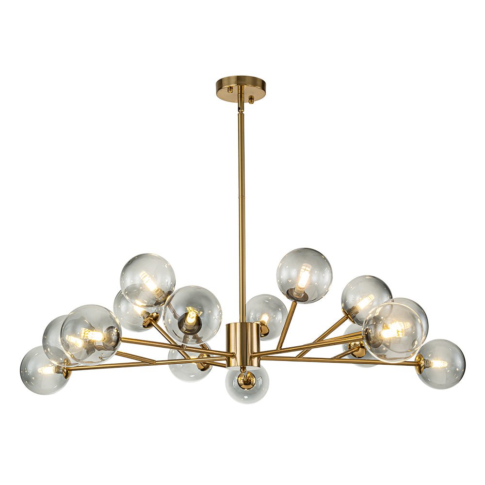 Ornuli Scandinavian Smoked Glass Chandelier - Lamp Copper