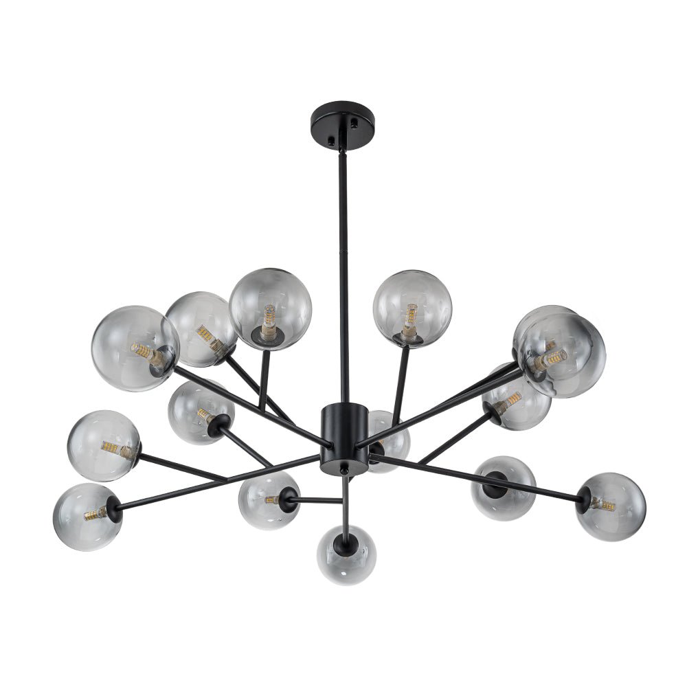 Ornuli Scandinavian Smoked Glass Chandelier - Lamp Copper
