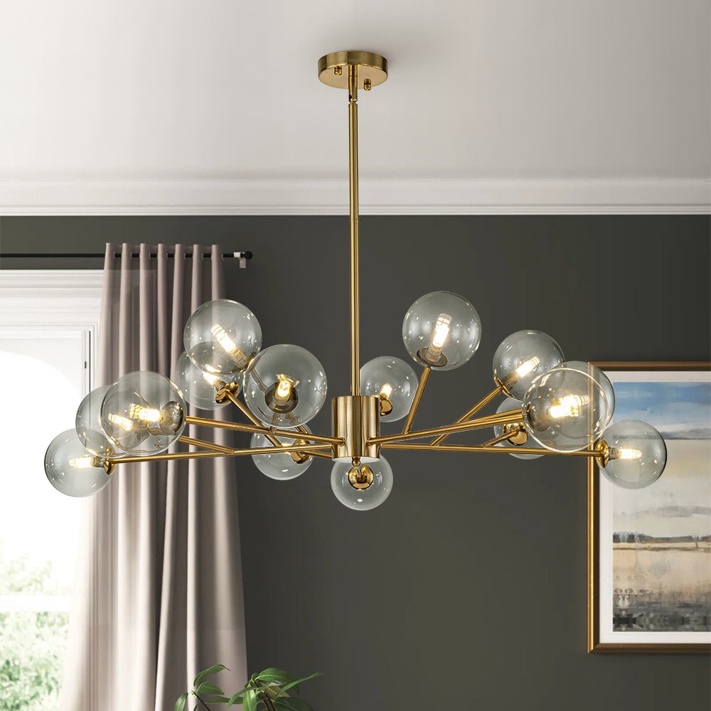 Ornuli Scandinavian Smoked Glass Chandelier - Lamp Copper
