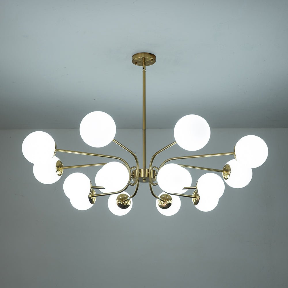 Zorion Frosted Sputnik Glass Chandelier - Lamp Copper