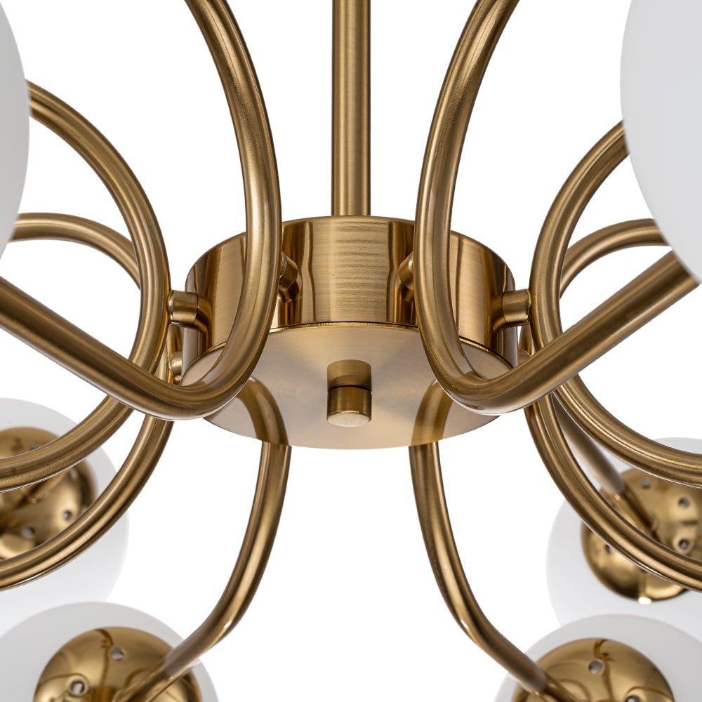 Zorion Frosted Sputnik Glass Chandelier - Lamp Copper