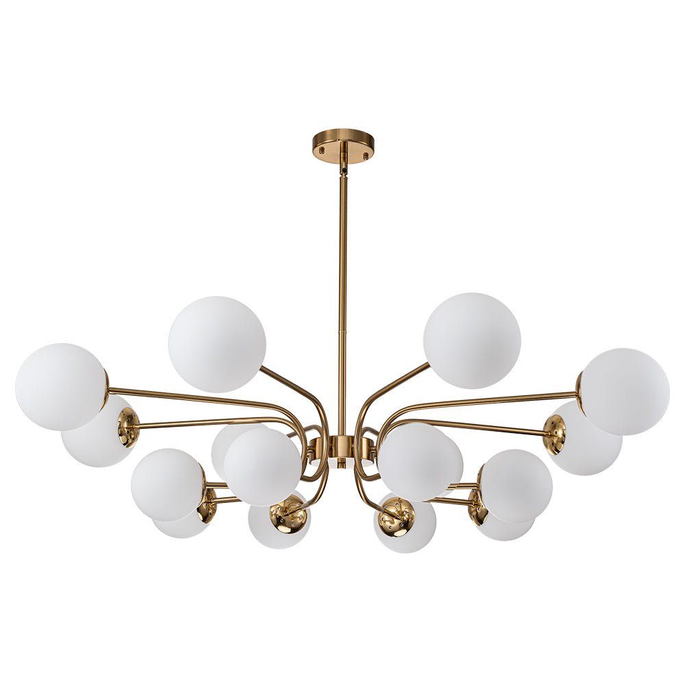 Zorion Frosted Sputnik Glass Chandelier - Lamp Copper