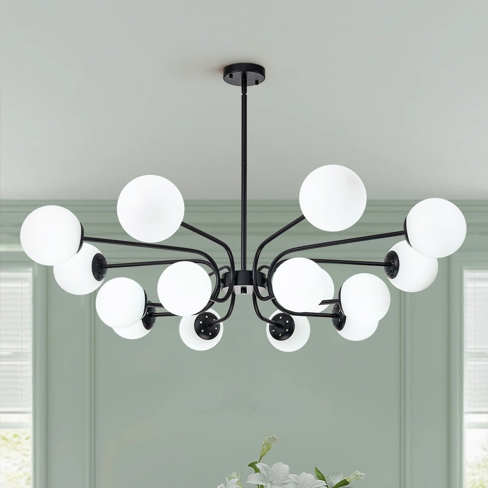 Zorion Frosted Sputnik Glass Chandelier - Lamp Copper