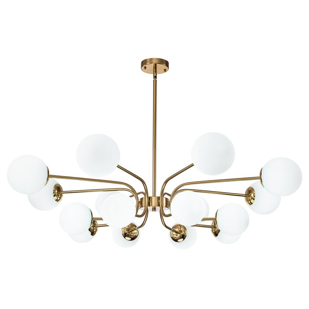 Zorion Frosted Sputnik Glass Chandelier - Lamp Copper